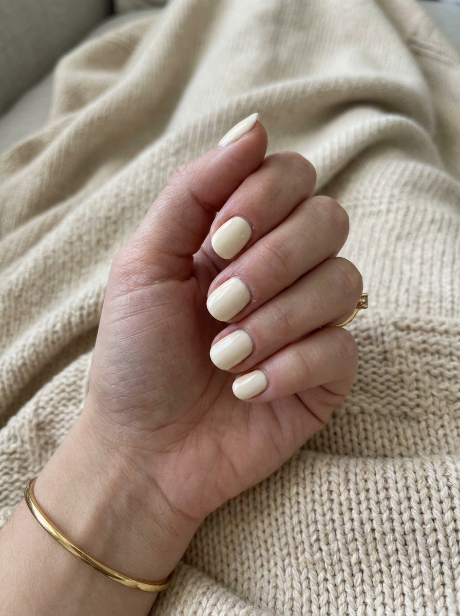Kurze Cream Nägel als Kurze helle Nägel Inspiration 2026